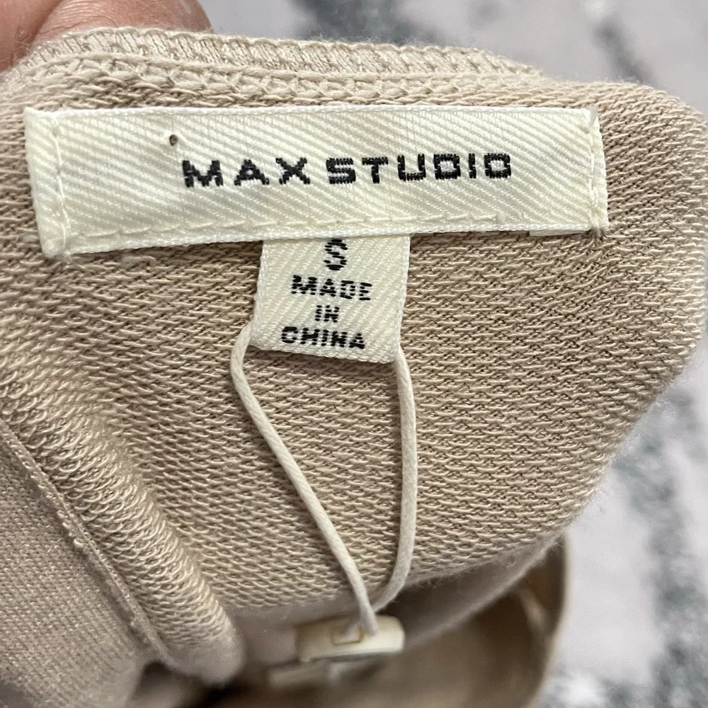 Max Studio Wide Leg Jumpsuit Size Small NWT Beige Sleeveless Tie Waist Minimal - Picture 10 of 15